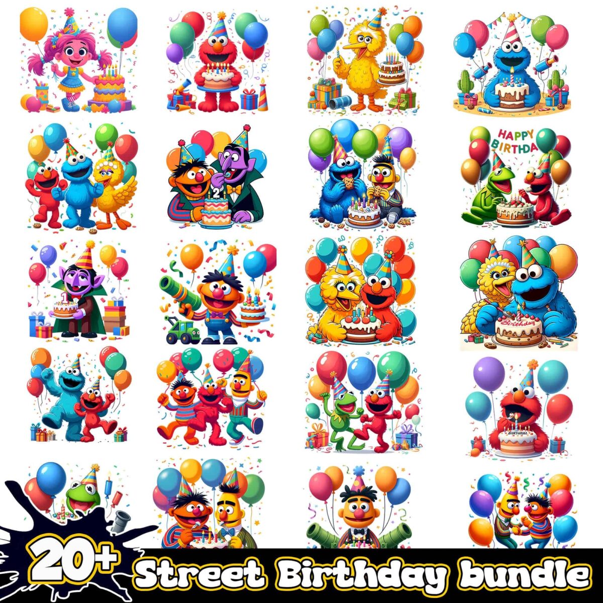 SesamStreetBirthdaypngbundle