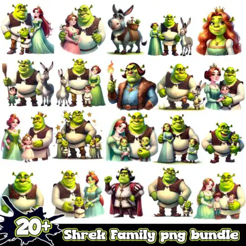 Shrek Family Bundle 20+ PNG