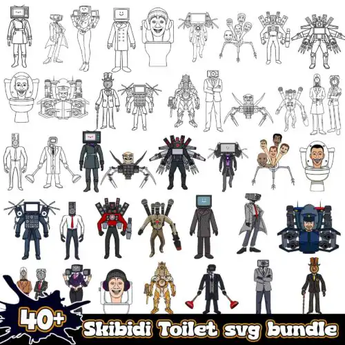 SkibidiToiletClipartSVG.jpg Skibidi Toilet Clipart 40+ SVG