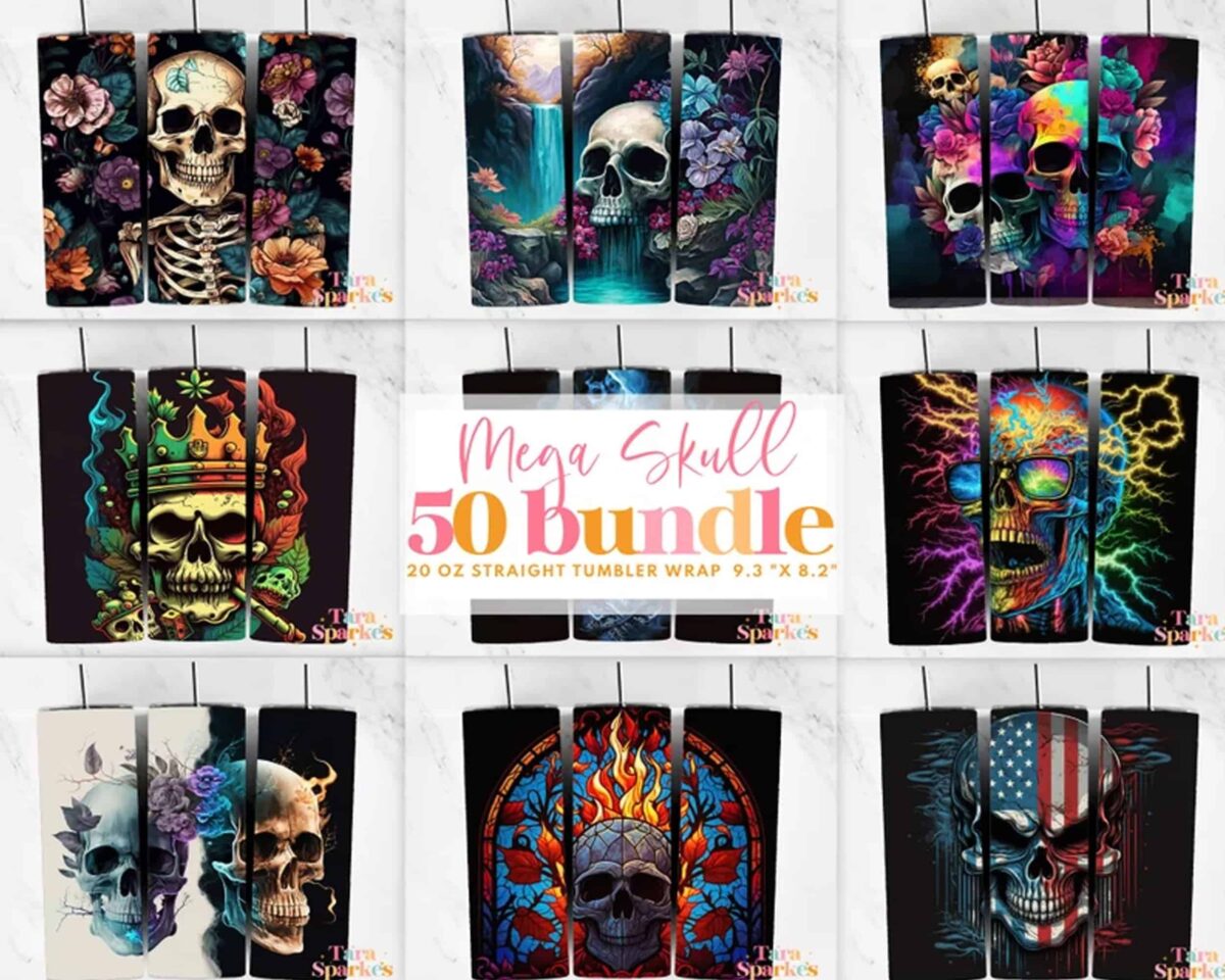 SkullBundle20ozSkinnyTumbler5.99