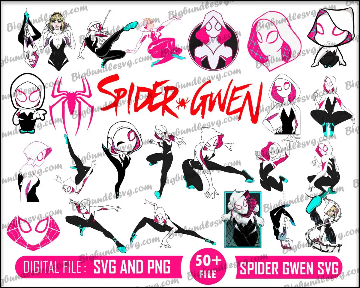spidergwen.jpg Spider Gwen svg bundle - Digital download