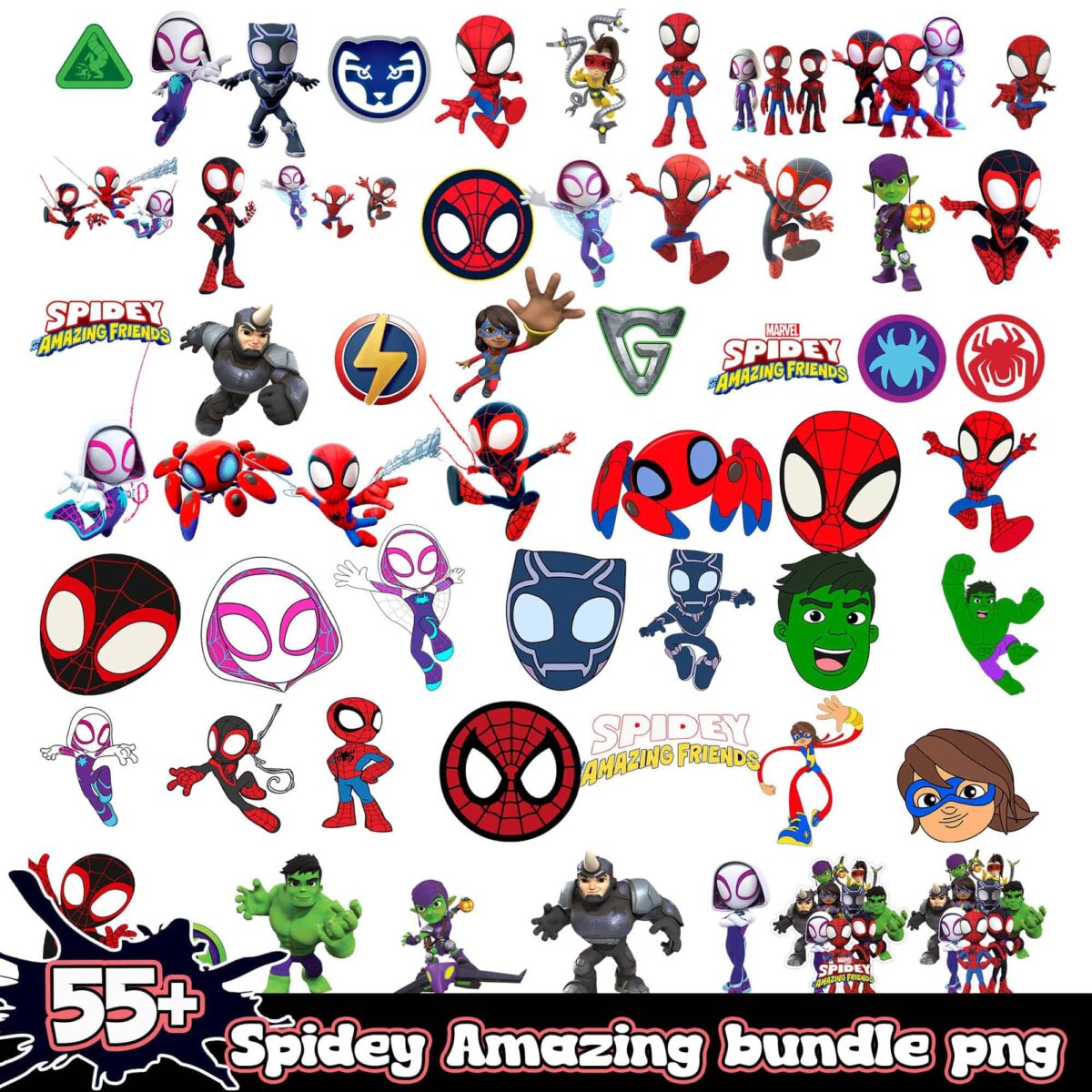 SpideyamazingfriendsPNGbundle