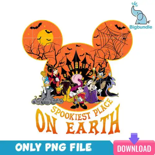 Spookiest place on earth halloween, halloween png, Digital download.