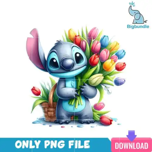 Stitch And Tulips Lilo And Stitch PNG