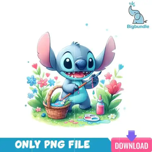 Painting Stitch Lilo And Stitch PNG