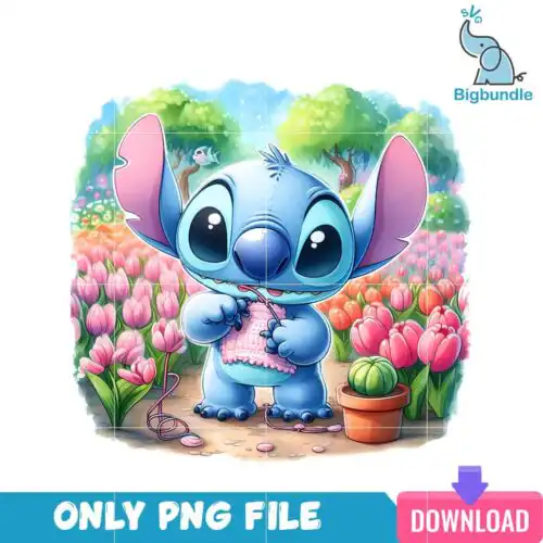 Stitch And Tulips Lilo And Stitch PNG