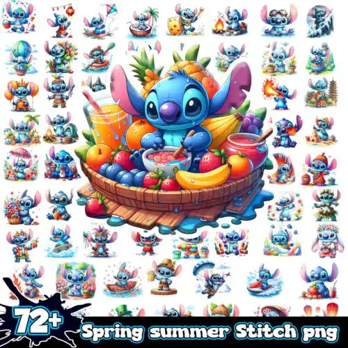 SpringsummerStitchpngbundle.jpg Spring summer Stitch Watercolor png bundle