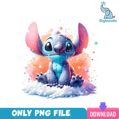 Stitch Snow Melting PNG