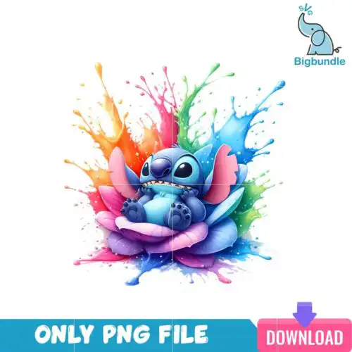 Cute Stitch Splash Art PNG