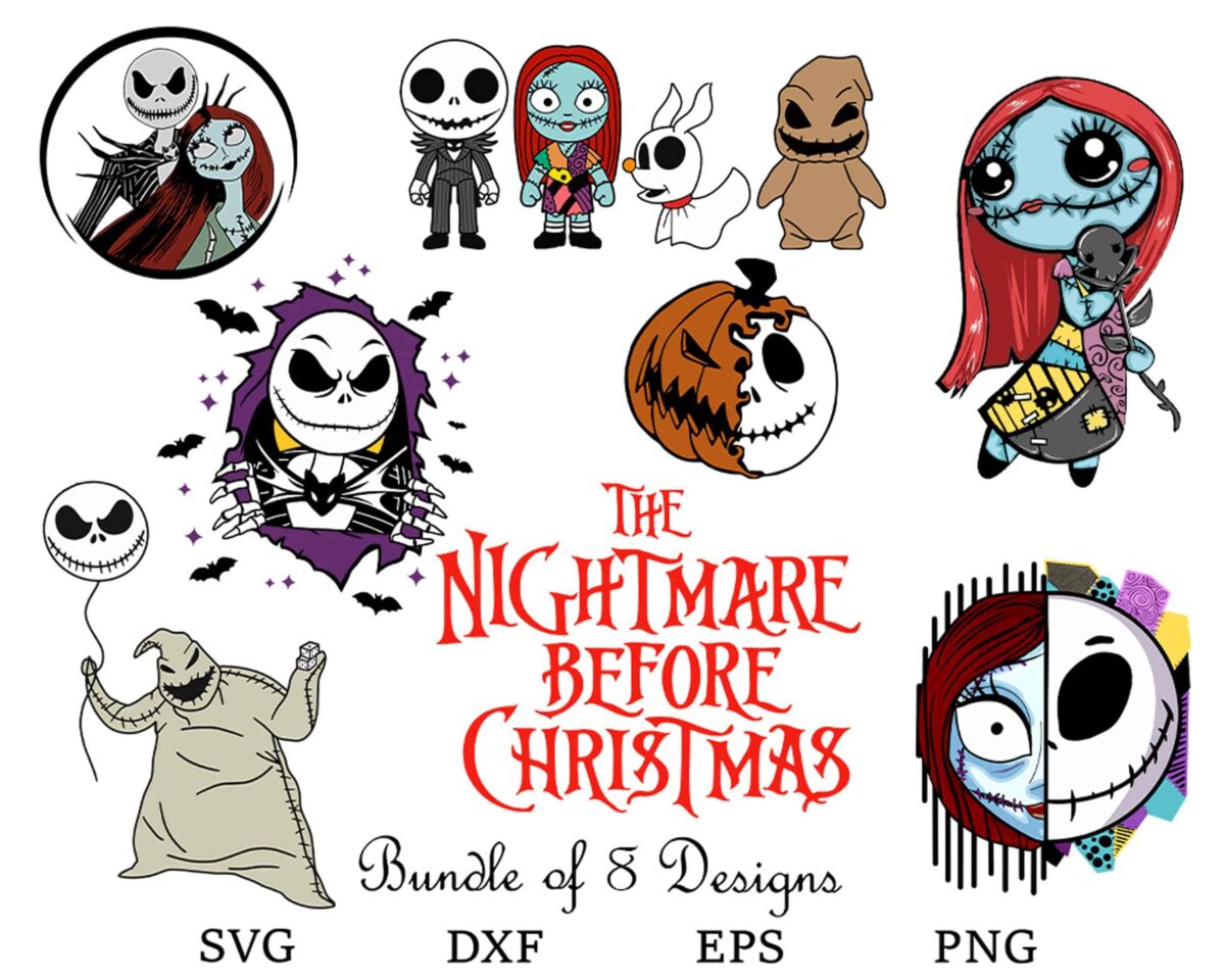 TheNightmareBeforeChristmasCharactersSVGBundle5.99