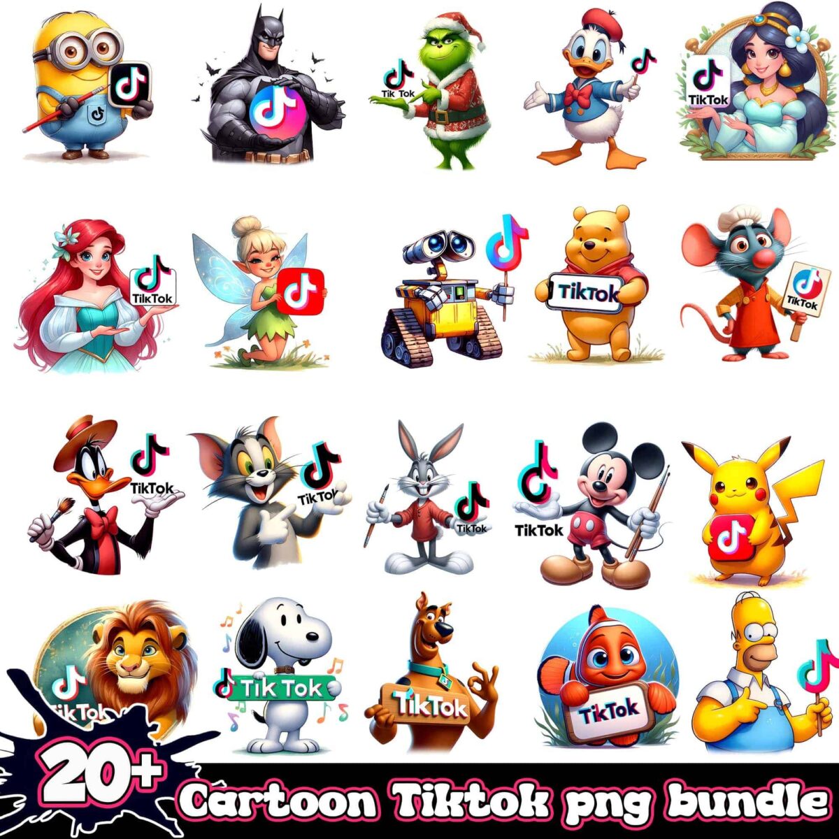 Tiktokcartoonpngbundle