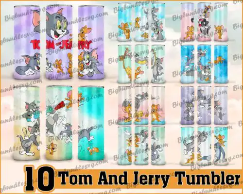 Tom & Jerry Tumbler - Tom & Jerry PNG - Tumbler design - Digital download