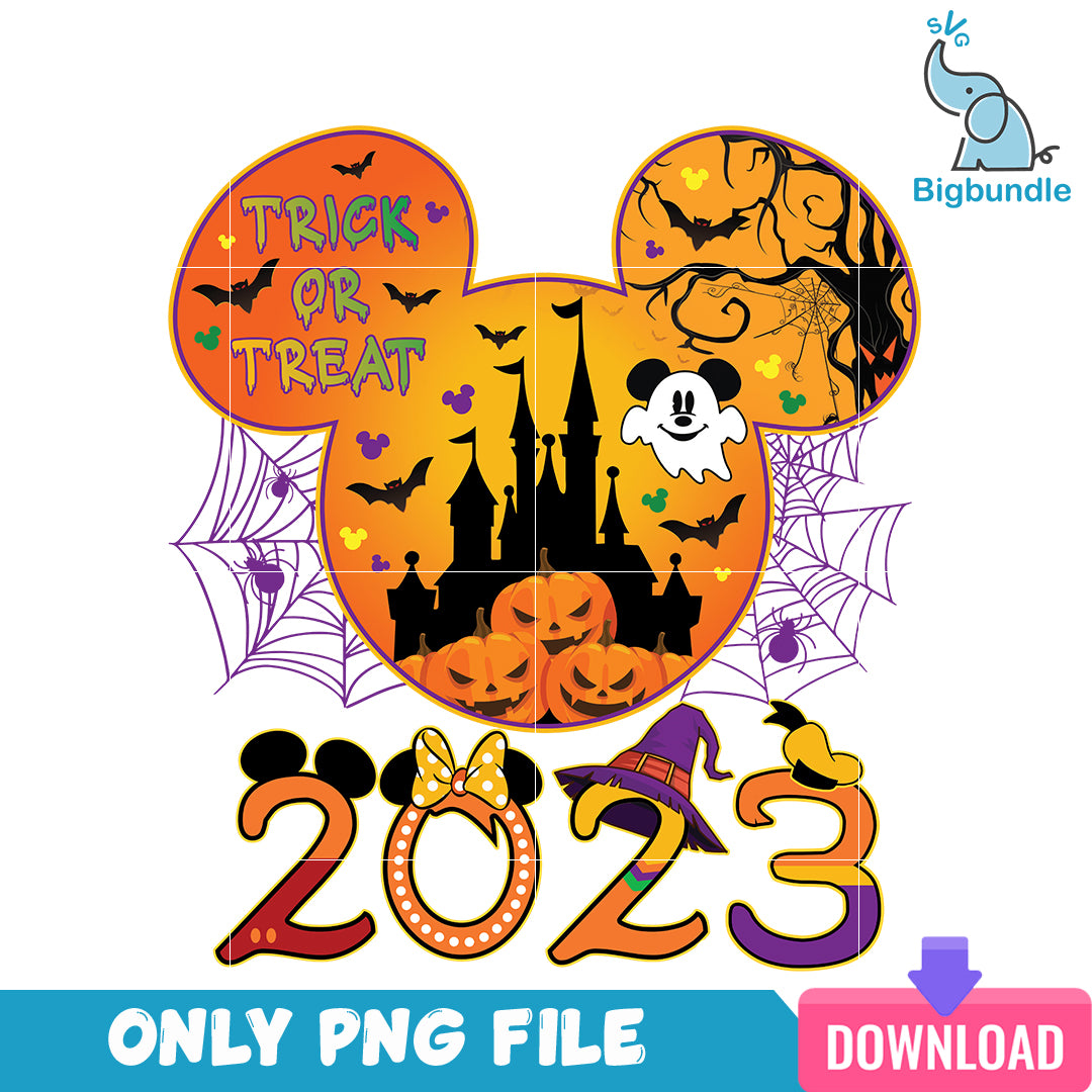Trich or treat halloween 2023, halloween png, Instant download.