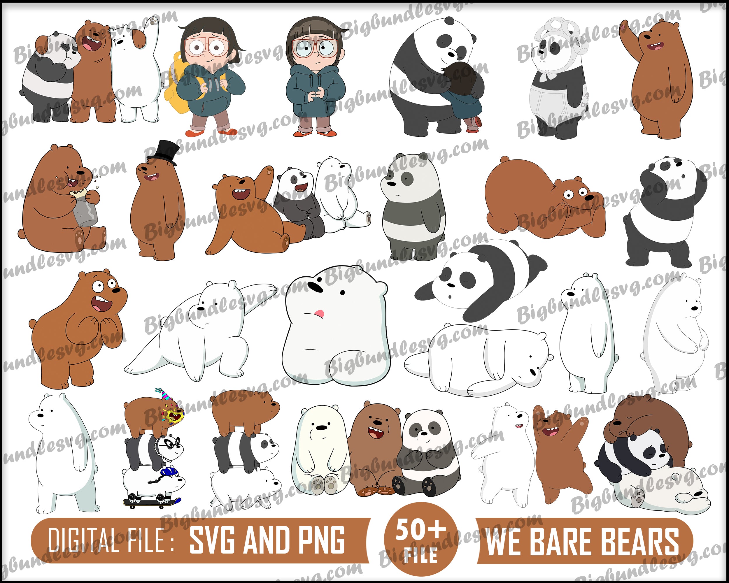 We Bare Bears svg bundle - Digital download