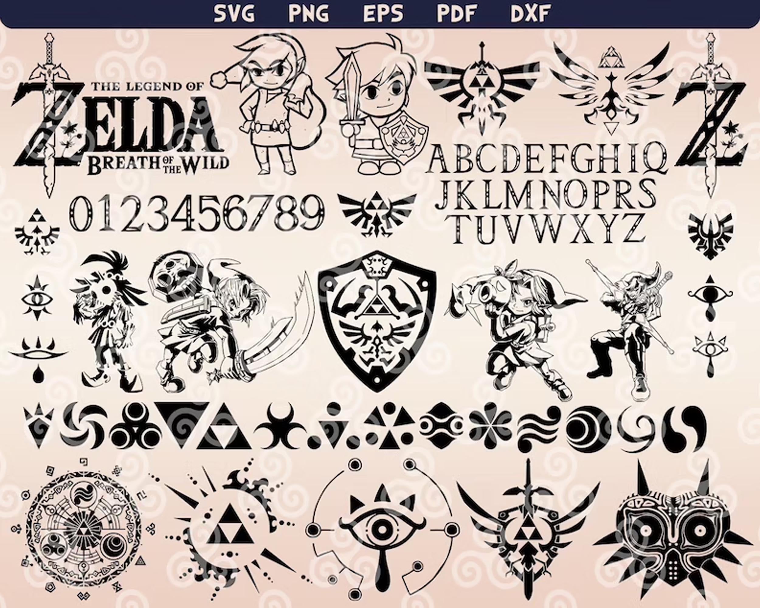 Zelda game svg, Legend Of Zelda, Mega bundle svg, Instant download