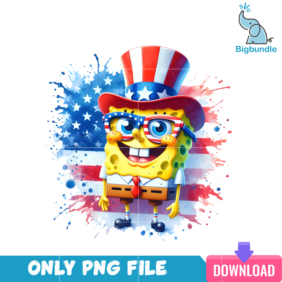 SpongeBob American 4th Of July PNG
