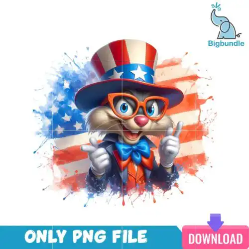 Old Bunny American 4th Of July PNG