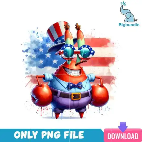 Mr.Krabs American 4th Of July PNG