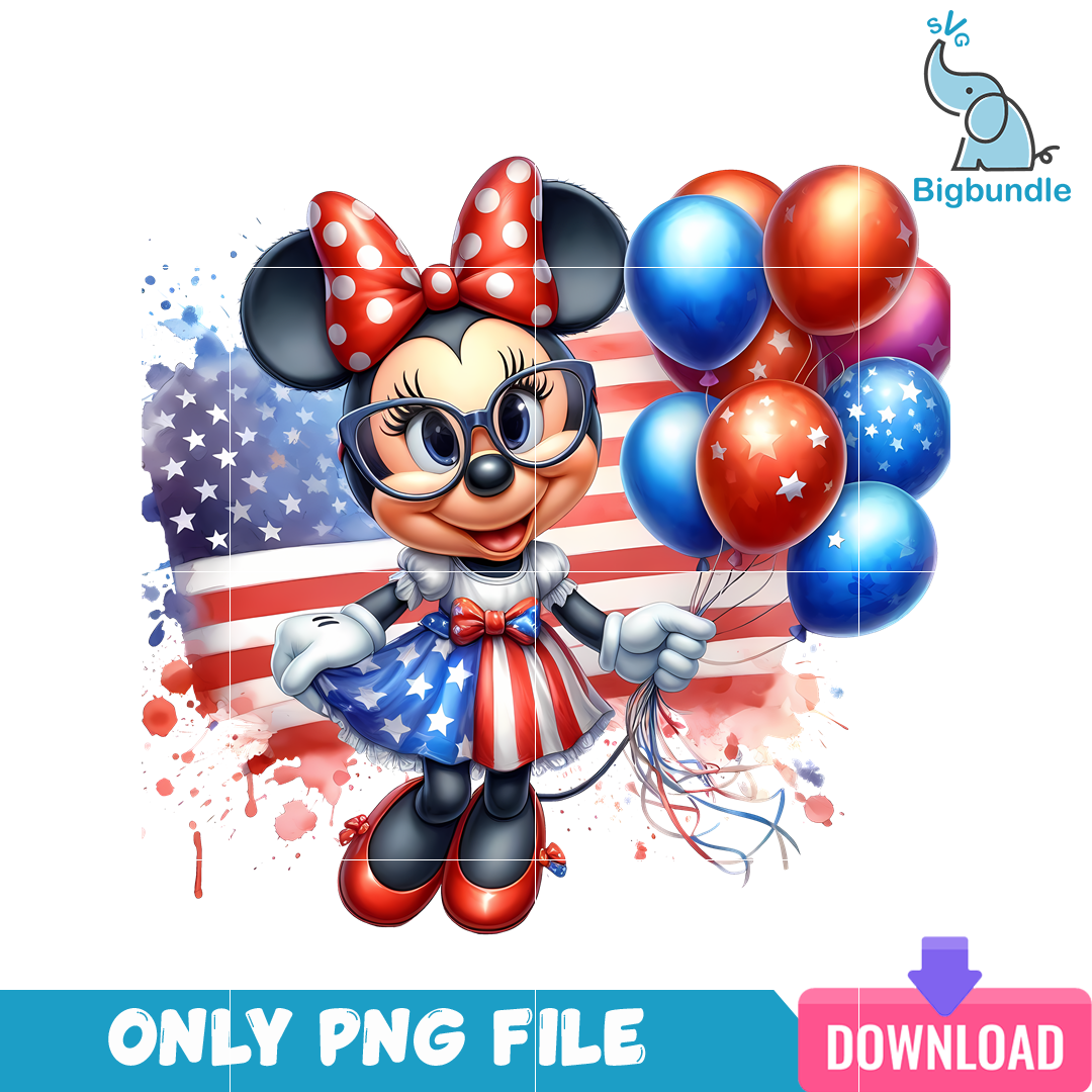 Minnie Mouse American 4th Of July PNG