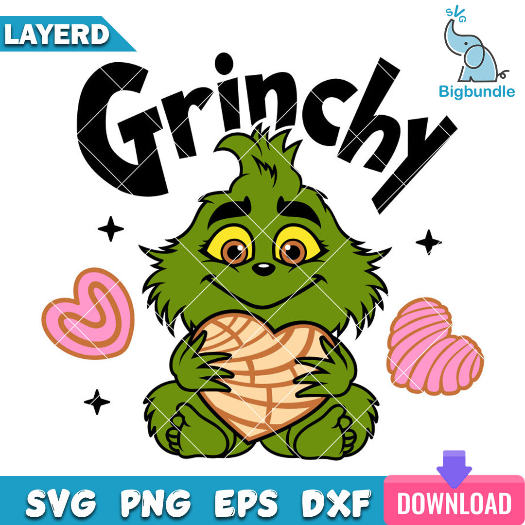 Baby Grinchy Concha SVG PNG EPS DXF