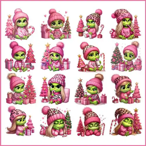 babypinkgrinchbundle2.jpg Boujee Baby Grinch, cute grinchmas png bundle
