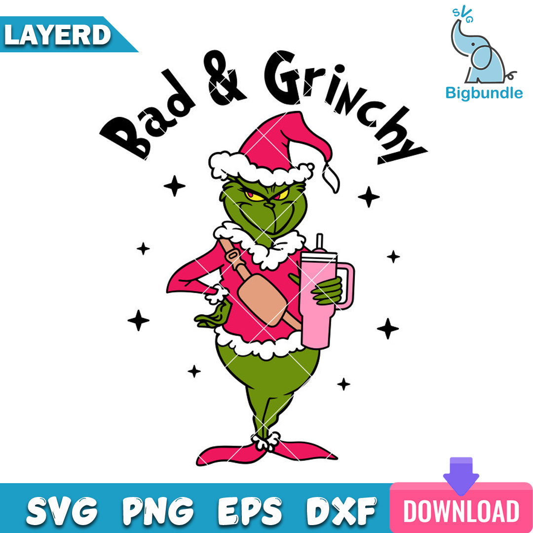 Christmas Santa Bad And Grinchy SVG
