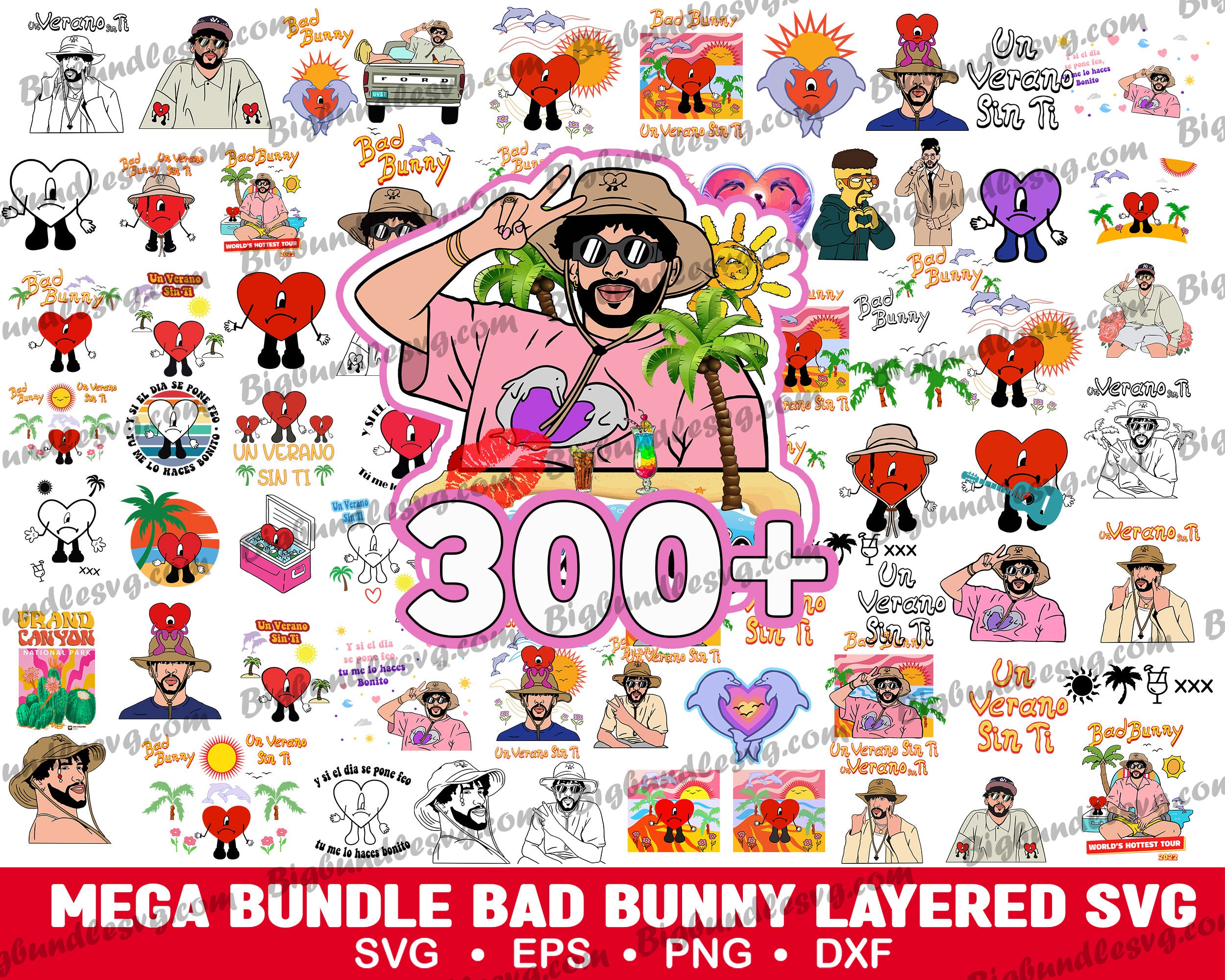 300+ Bad Bunny SVG, Bundle bad bunny layered svg