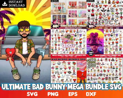 badbunnyultimatebundle.jpg Ultimate Bad Bunny SVG, Bad Bunny svg, png, eps, dxf, Digital download.