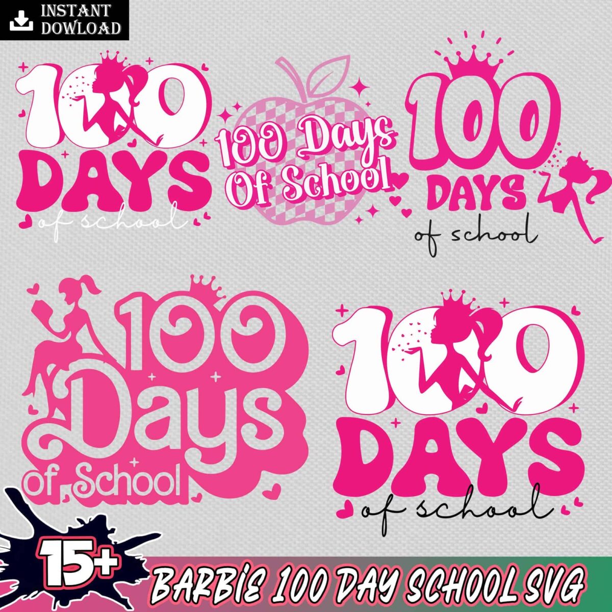 barbie100dayschoolbundlesvg