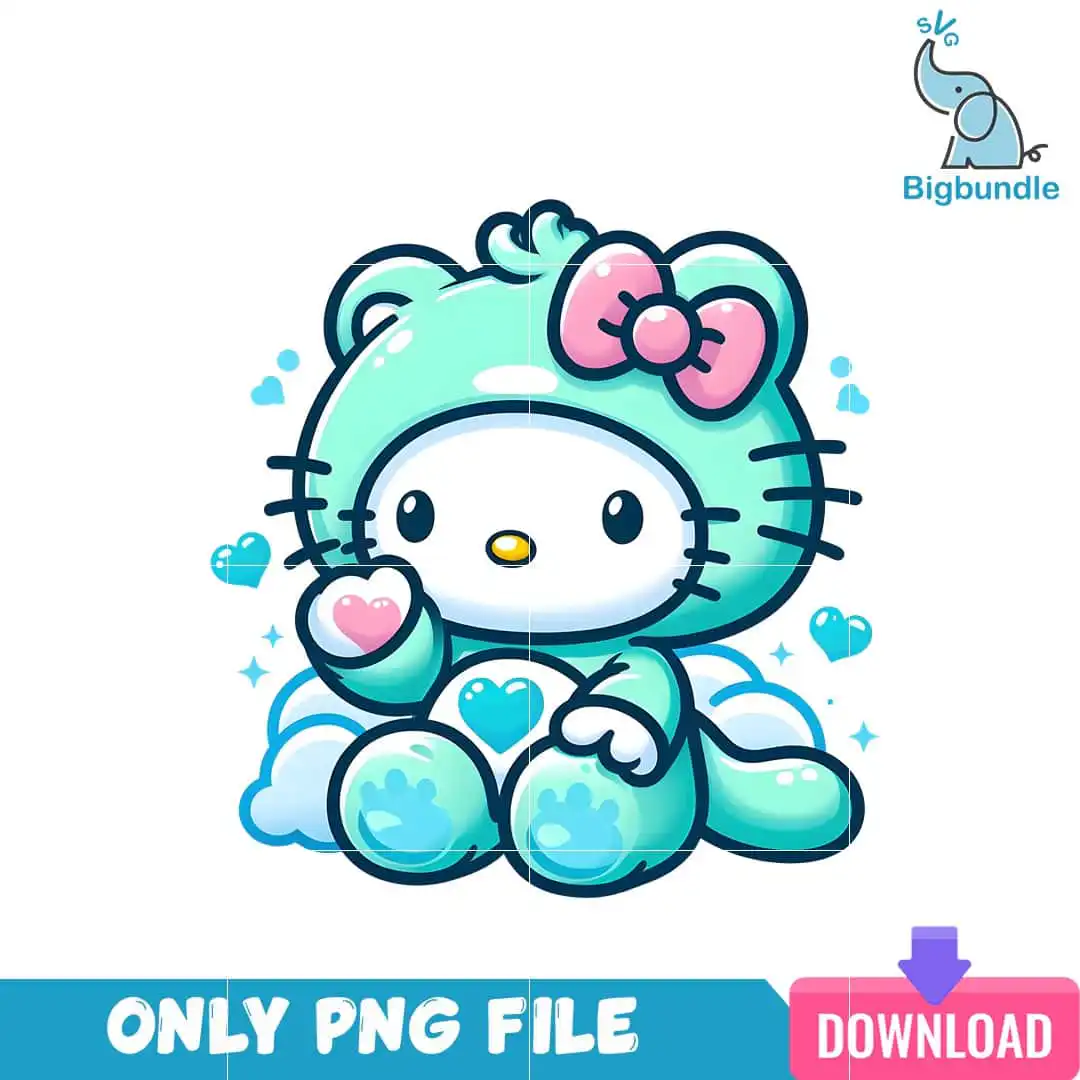 Hello Kitty Mint Care Bear PNG