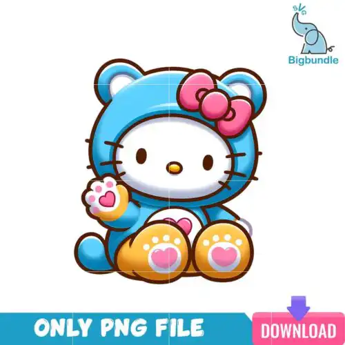 Hello Kitty Blue And Beige Care Bear PNG