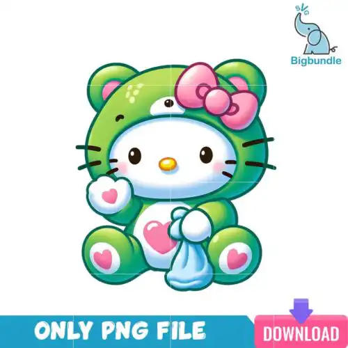 Hello Kitty Green Care Bear PNG