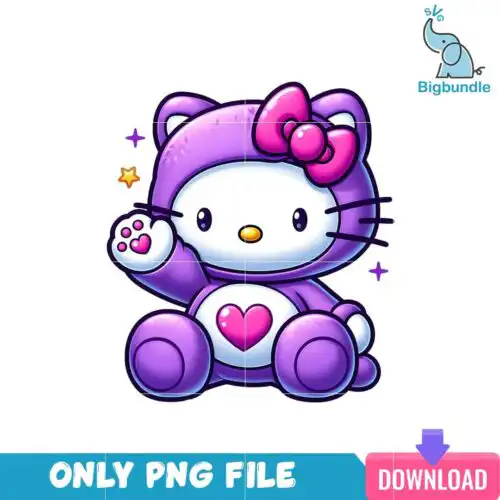 Hello Kitty Purple Care Bear PNG