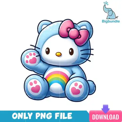 Hello Kitty Light Blue Care Bear PNG