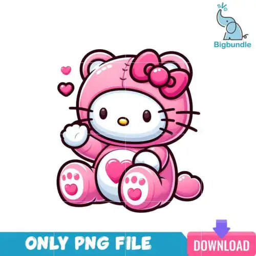 Hello Kitty Pink Care Bear PNG