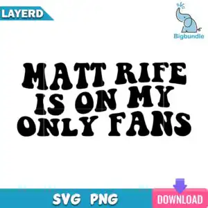 Retro groovy bubble letter typography that says MATT RIFE IS ON MY ONLY FANS in black and white