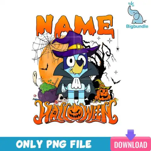 Name Bluey Halloween Png, Bluey Family Halloween Png, SG08072311