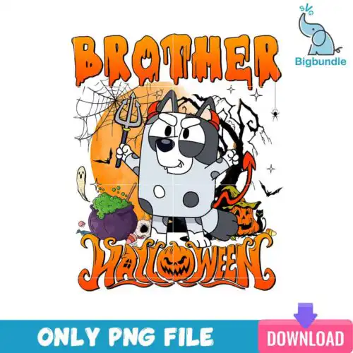 Brother Bluey Halloween Png, Bluey Family Halloween Png, SG08072312