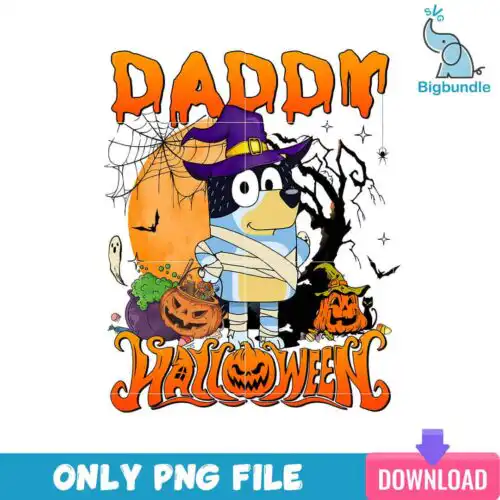 Daddy Bluey Halloween Png, Bluey Family Halloween Png, SG08072308