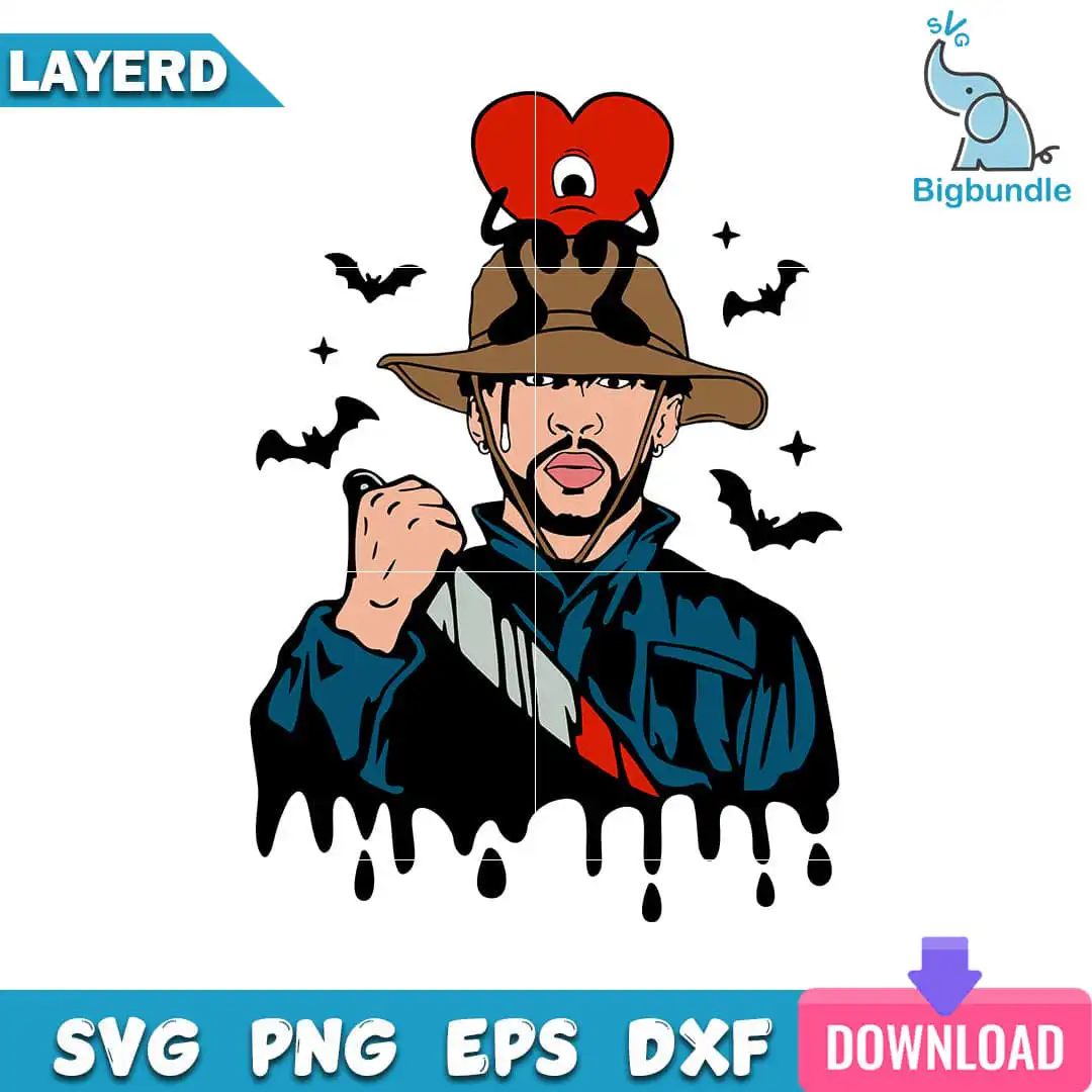 Free Bad Bunny Michael Myers Svg