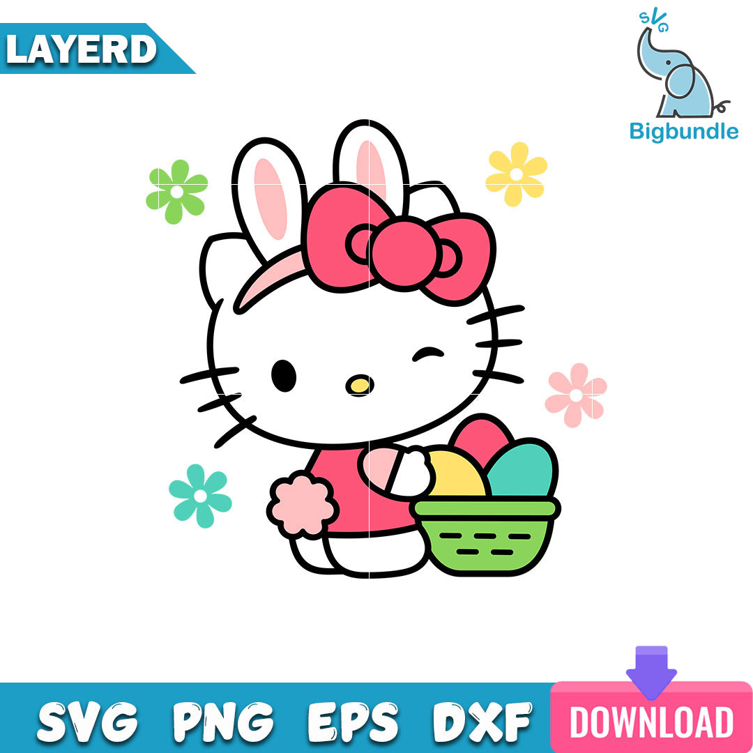 Hello Kitty Easter Svg, Hello Kitty Svg, Happy Easter Svg, SG20062325