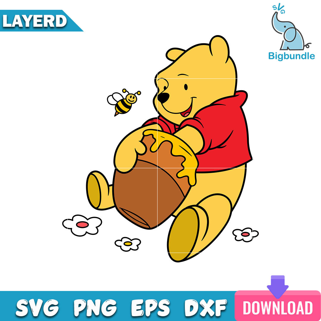 Honey Pooh Bear Svg, Pooh Bear Svg, Winnie The Pooh Svg, SG20062328