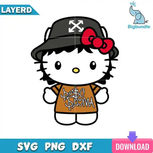 Peso Pluma Hello Kitty Svg, Hello Kitty Svg, Peso Pluma Svg, SG19062340