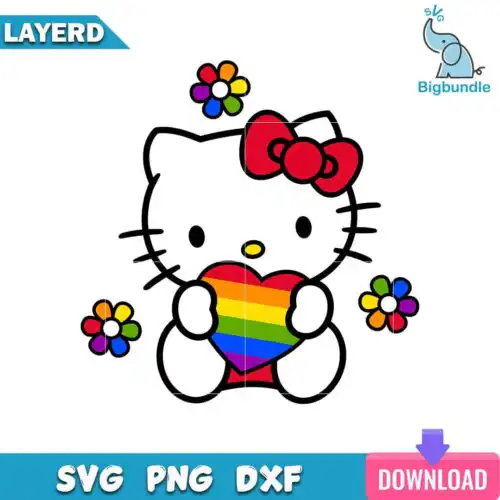 Pride Hello Kitty Svg, Hello Kitty Svg, Cartoon Svg, SG19062343