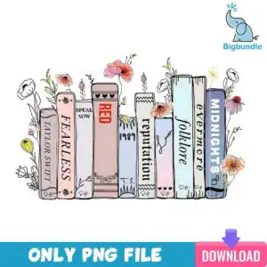 bigbundle-tlw-_35.jpg Row of ten decorative book spines with floral poppies and hearts labeled with album titles