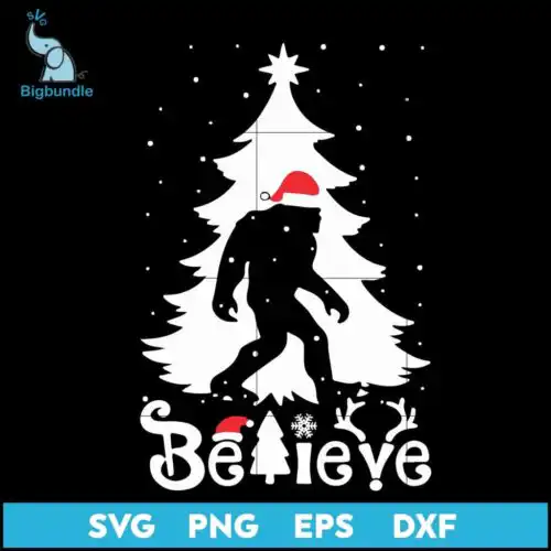 Bigfoot Believe christmas svg, Christmas svg, png, dxf, eps digital file