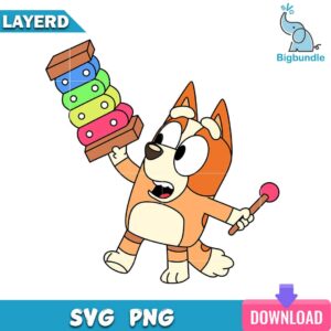Bingo bluey outline svg, bluey svg, digital download.