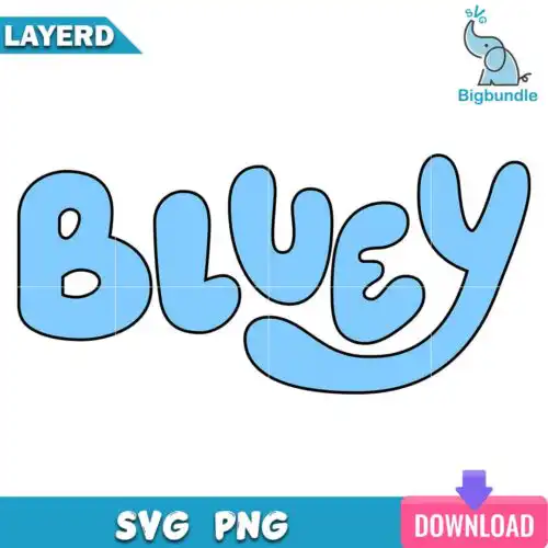 Bluey logo svg, bluey svg, digital download.
