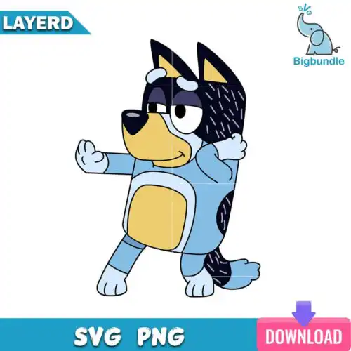 Bluey bandit svg, bluey svg, digital download.