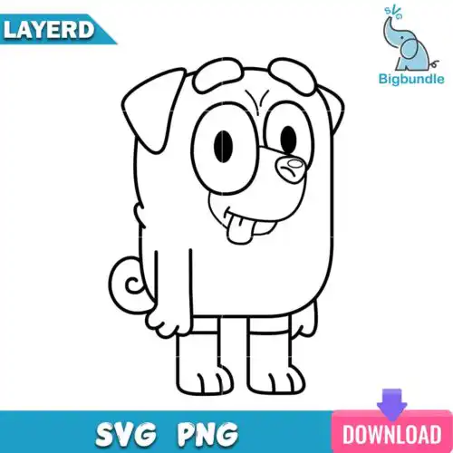 Buddy outline svg, bluey svg, digital download.